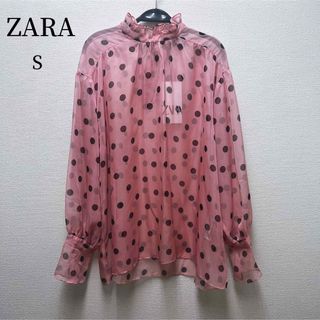 ザラ(ZARA)のザラ　ZARA ドット柄  長袖 ブラウス(シャツ/ブラウス(長袖/七分))