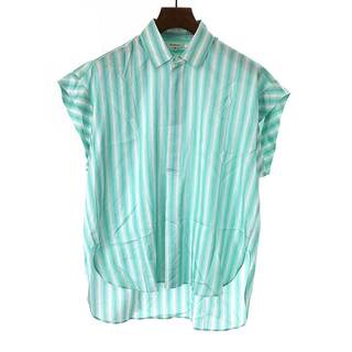 BLAMINK ブラミンク ストライププルオーバーシルクシャツ(シャツ/ブラウス(半袖/袖なし))
