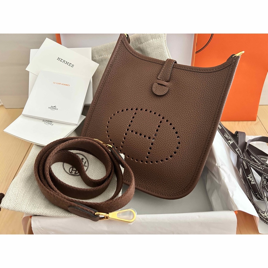 HERMES ミニ エヴリン TPM カカオ ゴールド金具 B刻印　新品