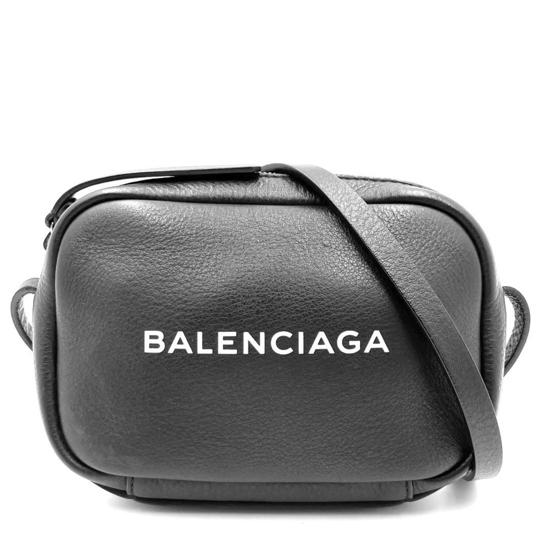 【限定価格】BALENCIAGA バレンシアガ ショルダーバッグ エブリデイ カメラバッグ XSサイズ ロゴ 肩掛け 斜め掛け かばん 鞄 489809 レザー    ブラック 黒 シルバー金具 レディース 定番【品】