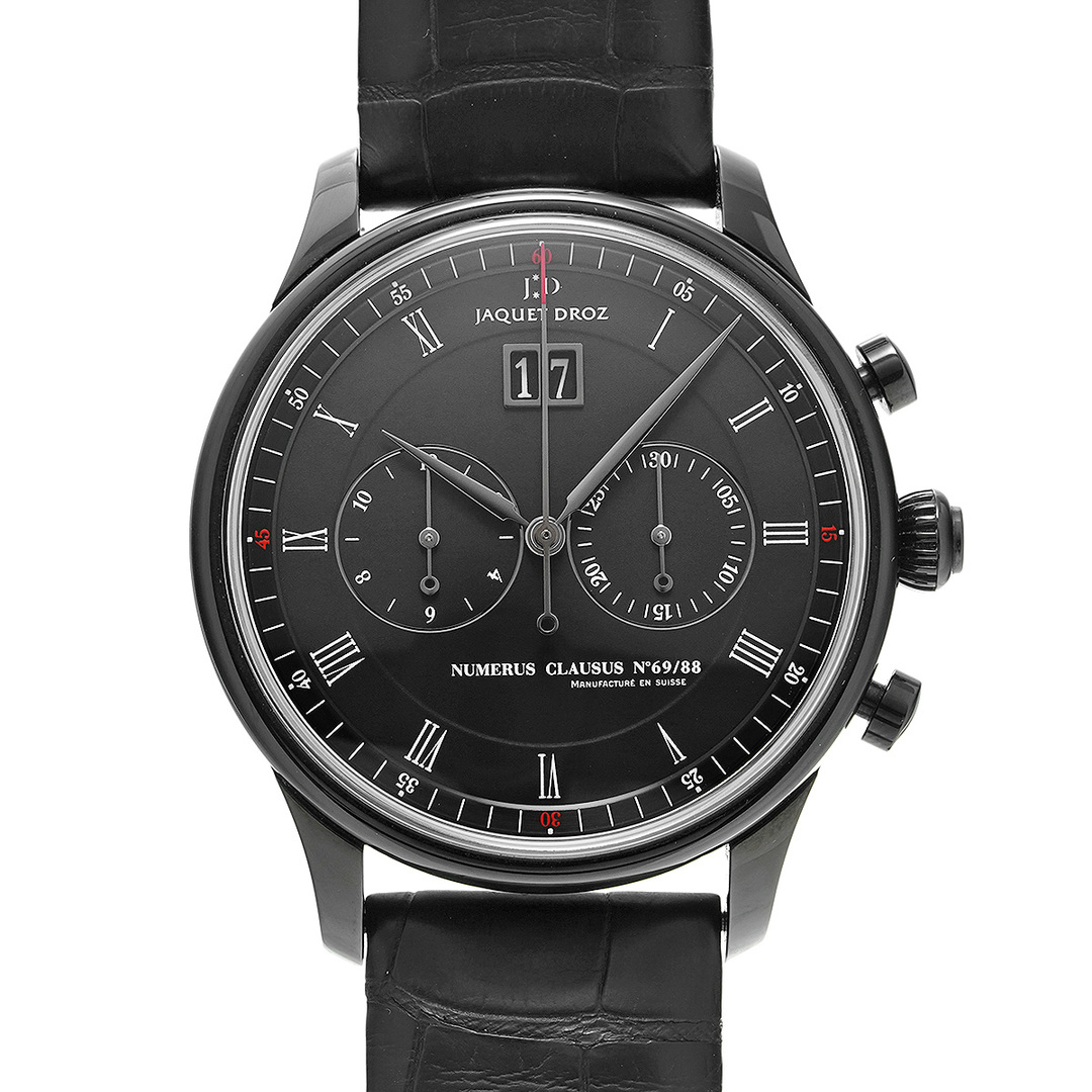 中古 ジャケ ドロー Jaquet Droz J024038201 ブラック メンズ 腕時計 メンズの時計(腕時計(アナログ))の商品写真