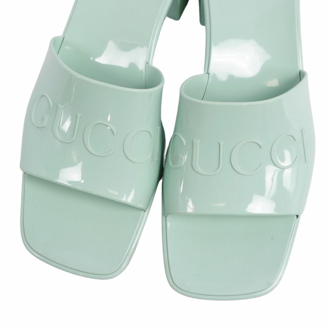 GUCCI - グッチ GUCCI サンダル ミュール ヒール ロゴ柄 ラバー GUCCI - グッチ GUCCI サンダル ミュール ヒール ロゴ柄 ラバー