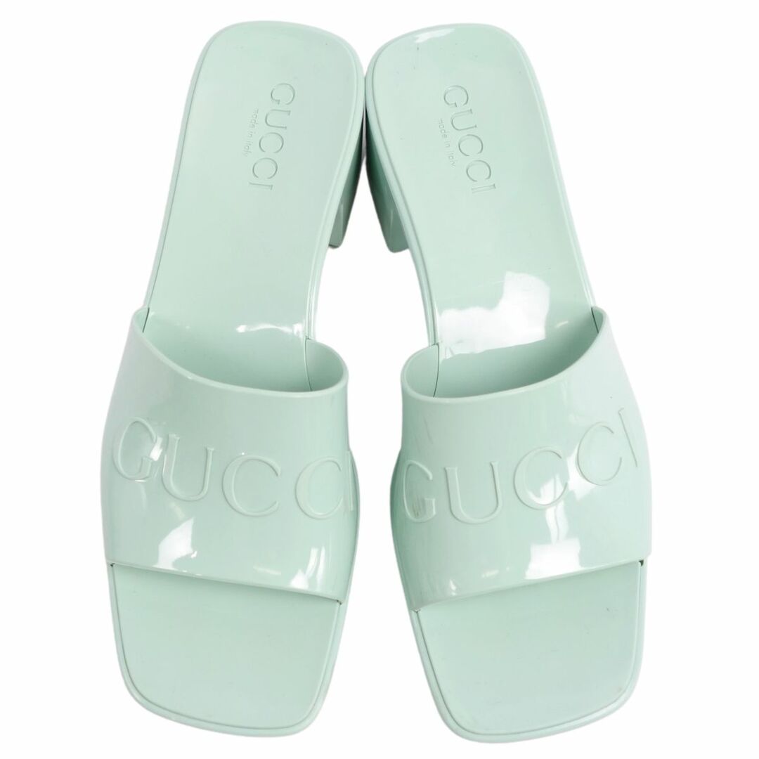 GUCCI - グッチ GUCCI サンダル ミュール ヒール ロゴ柄 ラバー GUCCI - グッチ GUCCI サンダル ミュール ヒール ロゴ柄 ラバー