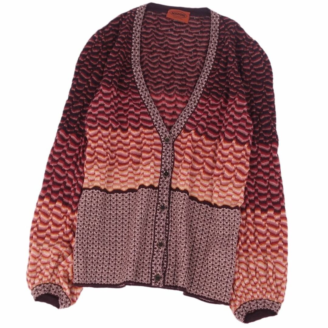 クーポン廉価 美品 ミッソーニ MISSONI カーディガン ウール 総柄