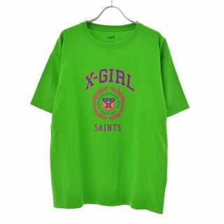 エックスガール(X-girl)の【X-GIRL】ムラサキスポーツ別注 カレッジプリント五分袖Tシャツ(Tシャツ(長袖/七分))