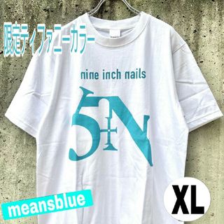 白L☆長袖ティファニーカラーNIN ロゴ Nine inch nails