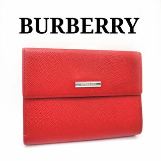 新品同様】＊BURBERRY＊二つ折り財布＊がま口＊レッド＊-