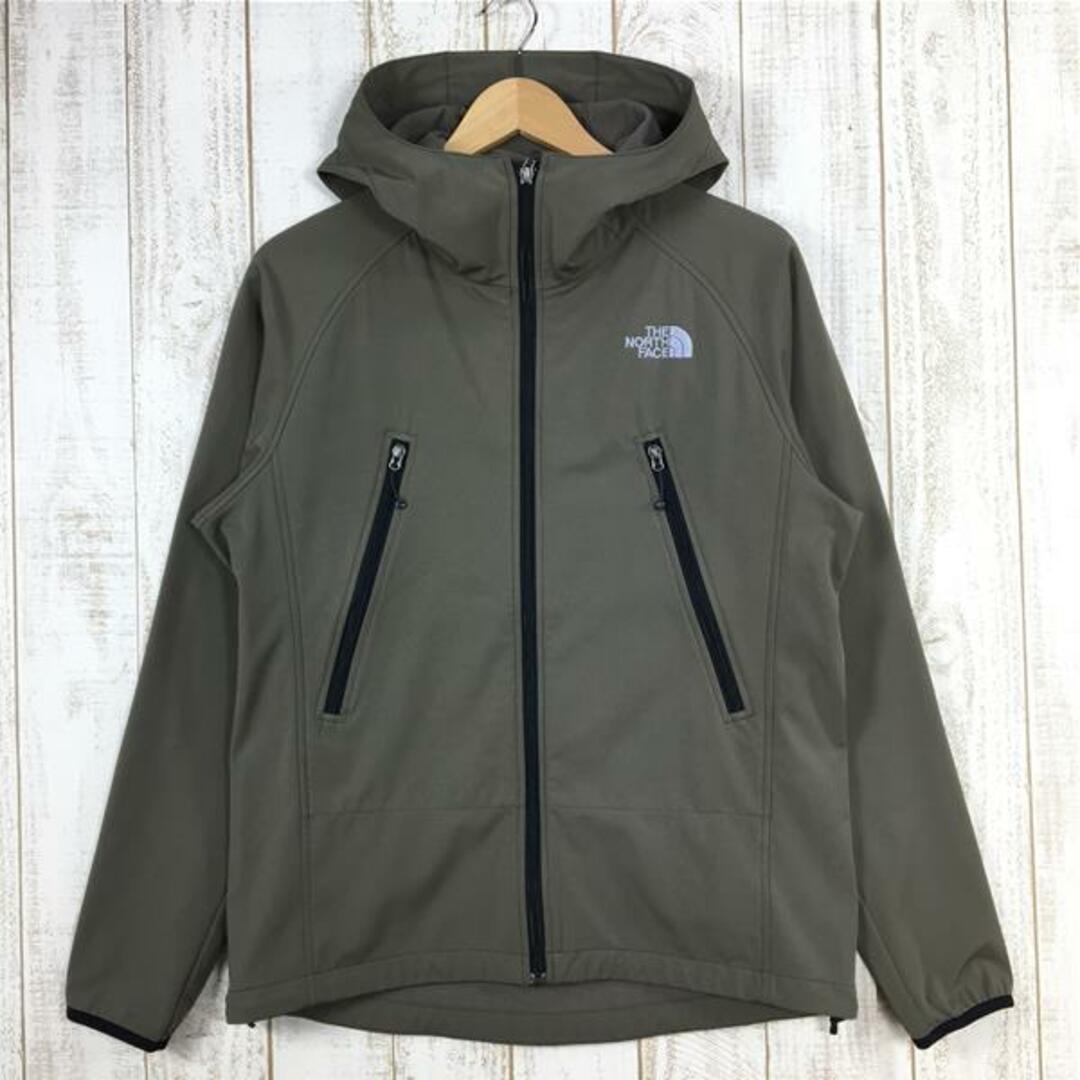 MENs L  ノースフェイス フリース ラインド ソフトシェル フーディ Fleece Lined Softshell Hoody ジャケット NORTH FACE ON61207 カーキ系69cmゆき丈