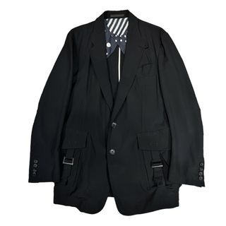 yohji yamamoto 21aw ウールフラノ　ベルト付き　革釦ジャケット