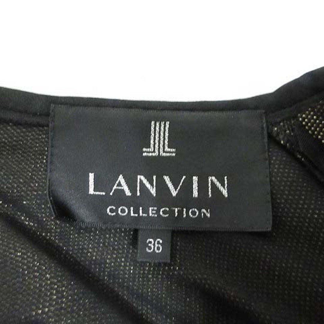 LANVIN(ランバン)のランバン LANVIN ノースリーブ ワンピース ラメ 36 ブロンズ×黒 レディースのワンピース(ひざ丈ワンピース)の商品写真