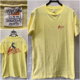 ヘインズ(Hanes)の70's USA製 Hanes Beefy-T LANGE USA ロゴ L(Tシャツ/カットソー(半袖/袖なし))