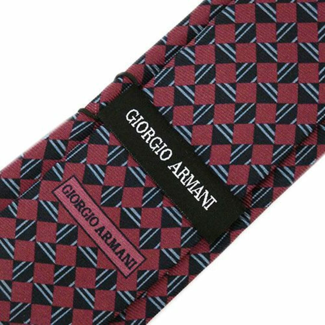Giorgio Armani(ジョルジオアルマーニ)の【新品】アルマーニ ネクタイ メンズ バーガンディー/ネイビー 40811 メンズのファッション小物(ネクタイ)の商品写真