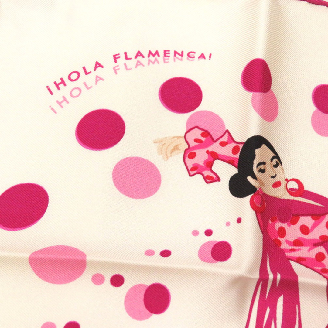 新品同様 エルメス プチカレ カレ40 オラフラメンカ i HOLA FLAMENCA! スカーフ ピンク シルク 0213 【中古】 HERMES