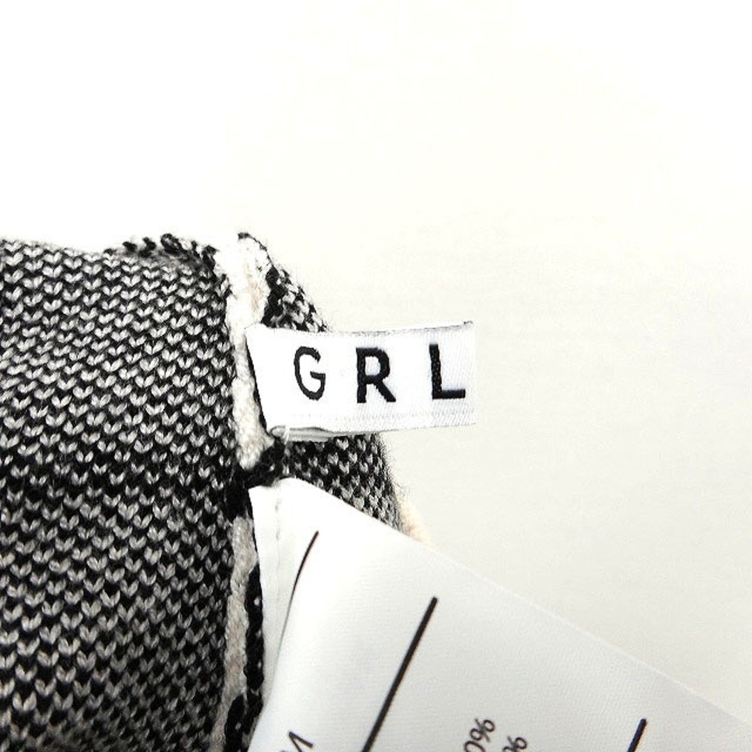 GRL(グレイル)のグレイル GRL ニット スカート 台形 ミニ チェック 柄 切替リブ M レディースのスカート(ミニスカート)の商品写真