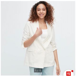 ユニクロ(UNIQLO)のUNIQLO ユニクロ　リネンブレンドジャケット(テーラードジャケット)