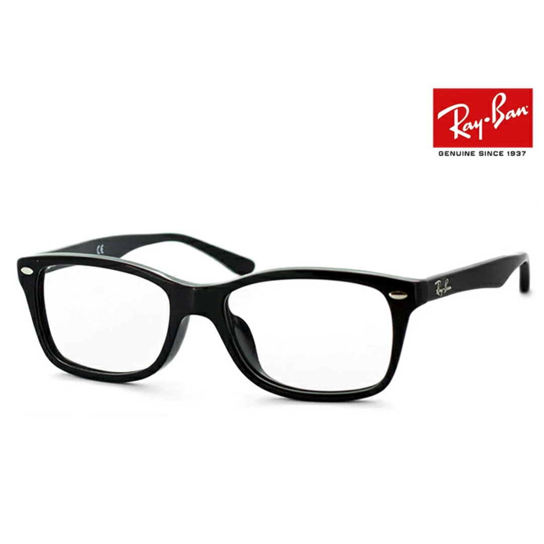 ファッション小物【新品】 レイバン メガネ Ray-Ban rb5228f-2000 55mm メンズ レディース RX5228F バネ蝶番 ウェリントン 黒縁