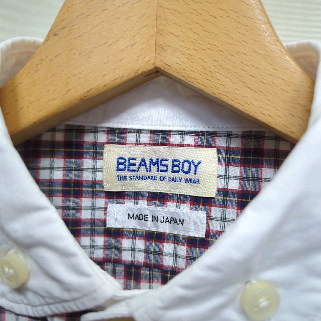 BEAMS BOY(ビームスボーイ)の★日本製 BEAMS BOY 切り替え チェック ラウンドカラー シャツ レディースのトップス(シャツ/ブラウス(長袖/七分))の商品写真