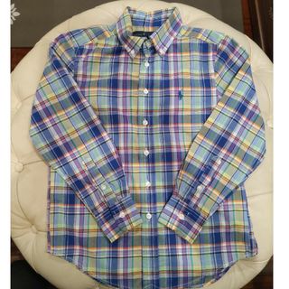 ラルフローレン(Ralph Lauren)のラルフローレン　長袖シャツ　140　パープル×ブルー(ブラウス)