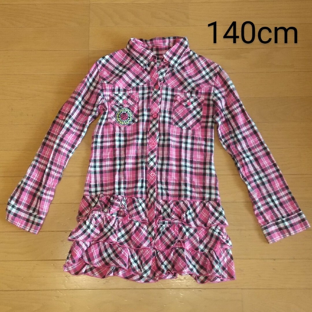 しまむら(シマムラ)のしまむら　2way チュニックワンピース　140cm キッズ/ベビー/マタニティのキッズ服女の子用(90cm~)(Tシャツ/カットソー)の商品写真