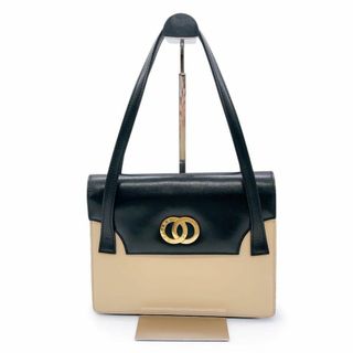 セリーヌ(celine)のセリーヌ ショルダーバッグ レザー ベージュ ブラック サークルロゴ(ショルダーバッグ)