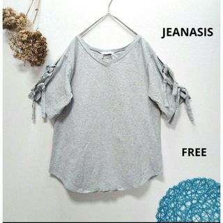 ジーナシス(JEANASIS)のJEANASIS ジーナシス　袖リボンカットソー　半袖プルオーバー(Tシャツ(半袖/袖なし))