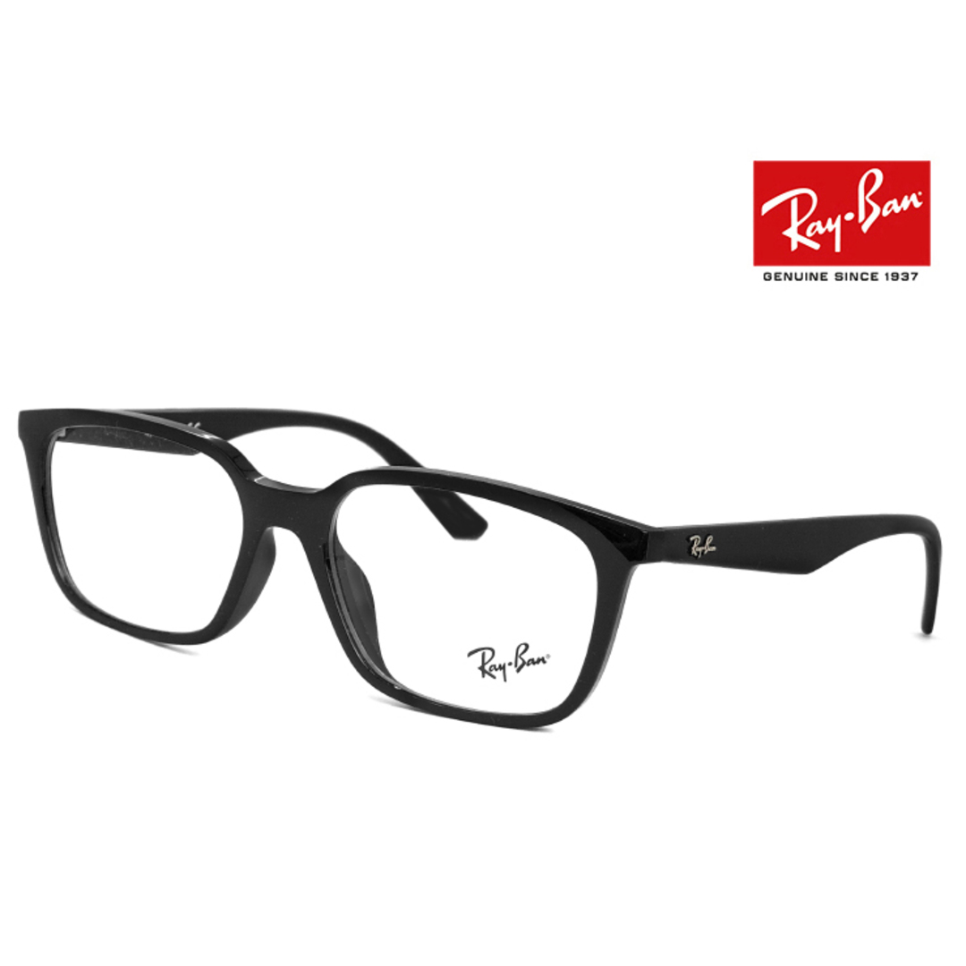 Ray-Ban(レイバン)の【新品】 レイバン 眼鏡 メガネ Ray-Ban rx7176f 2000 54mm 黒ぶち フレーム めがね メンズ レディース RX 7176 F rb7176f ウェリントン 型 メンズのファッション小物(サングラス/メガネ)の商品写真