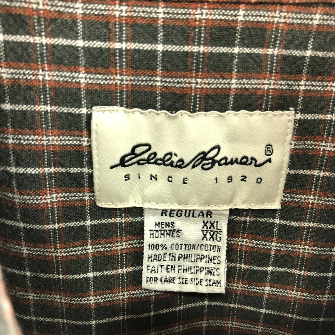 エディーバウアー Eddie Bauer 長袖 ボタンダウンチェックシャツ メンズXXL /eaa366663