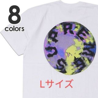 supreme marble tee L logo マーブル　tシャツ　白