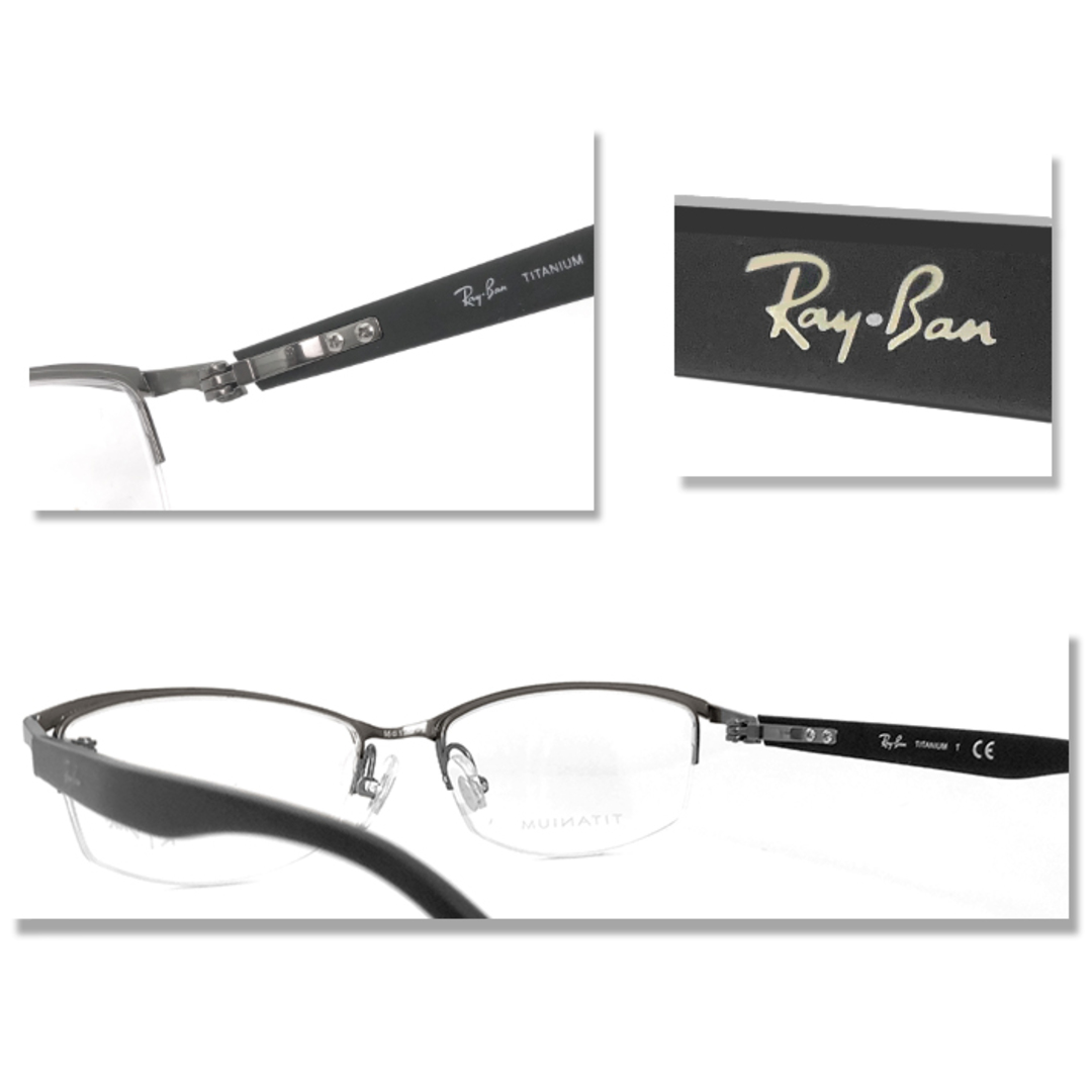 【新品】 レイバン メガネ rb8731d 1047 Ray-Ban 眼鏡 チタン rayban rx8731d ナイロール ハーフリム メンズ 3