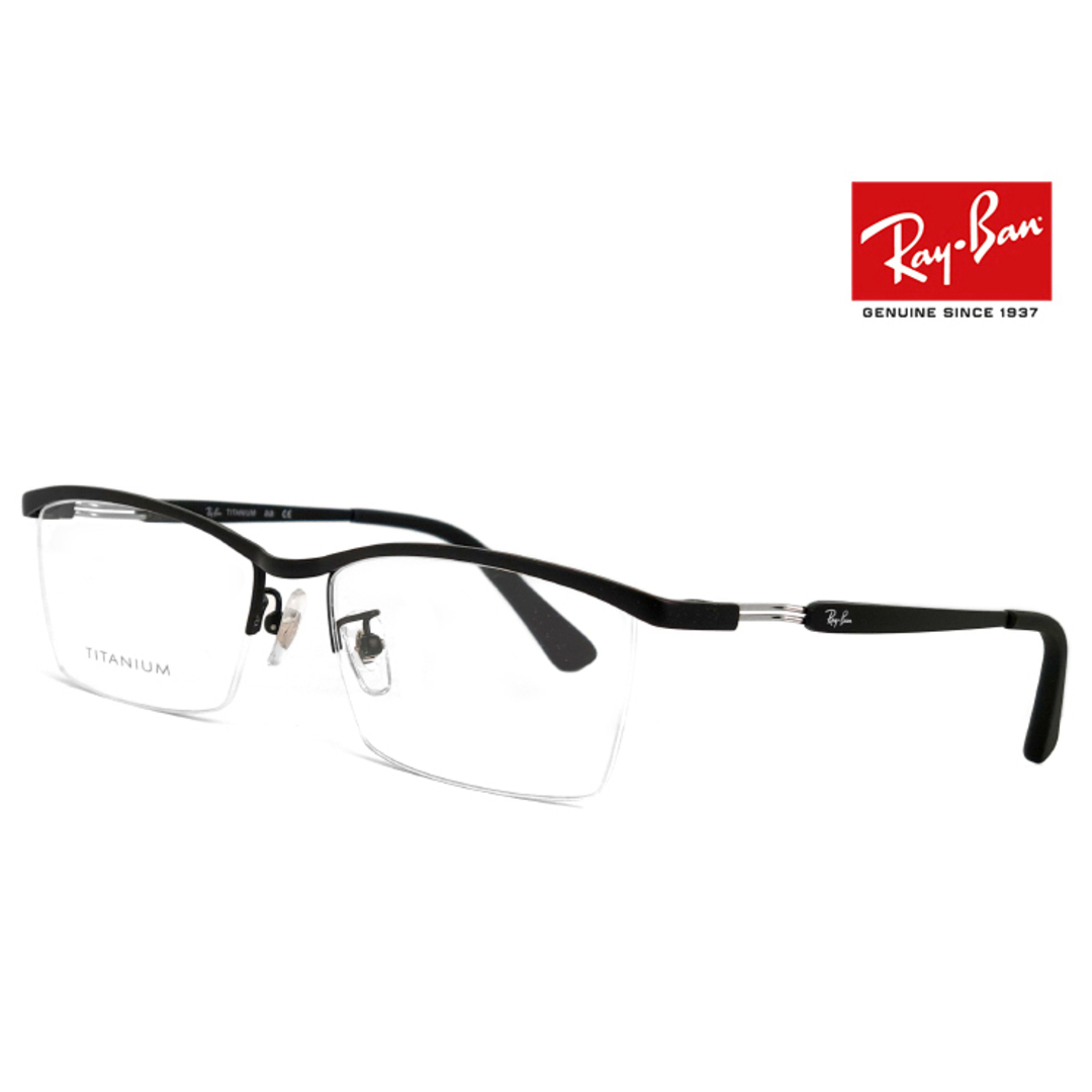 ファッション小物【新品】 レイバン 眼鏡 rx8746d 1074 55mm メガネ Ray-Ban チタン フレーム 黒ぶち めがね メンズ rb8746d ナイロール