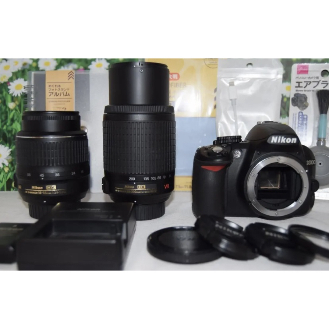 美品】Nikon D3100 ダブルズームキット❤スマホへ転送可能❤-