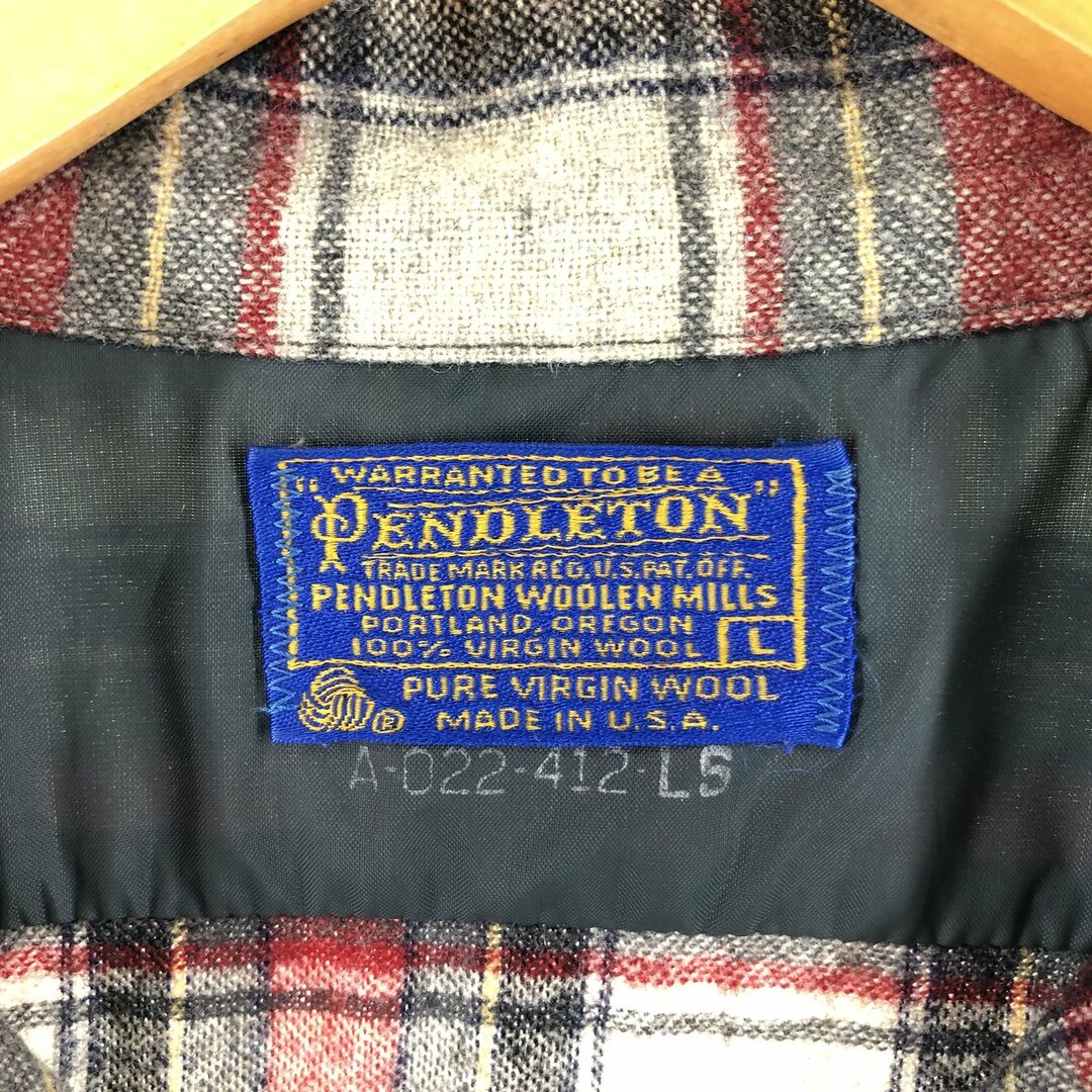 vintage USA製　pendleton チェック　デザイン　シャツ