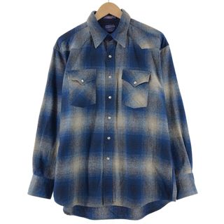 ペンドルトン(PENDLETON)の古着 ペンドルトン PENDLETON オンブレチェック ウールウエスタンシャツ メンズXL /eaa367018(シャツ)