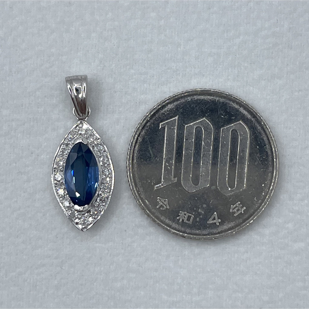 pt900 サファイア1.19ct ダイヤ0.2ct ペンダントトップ-