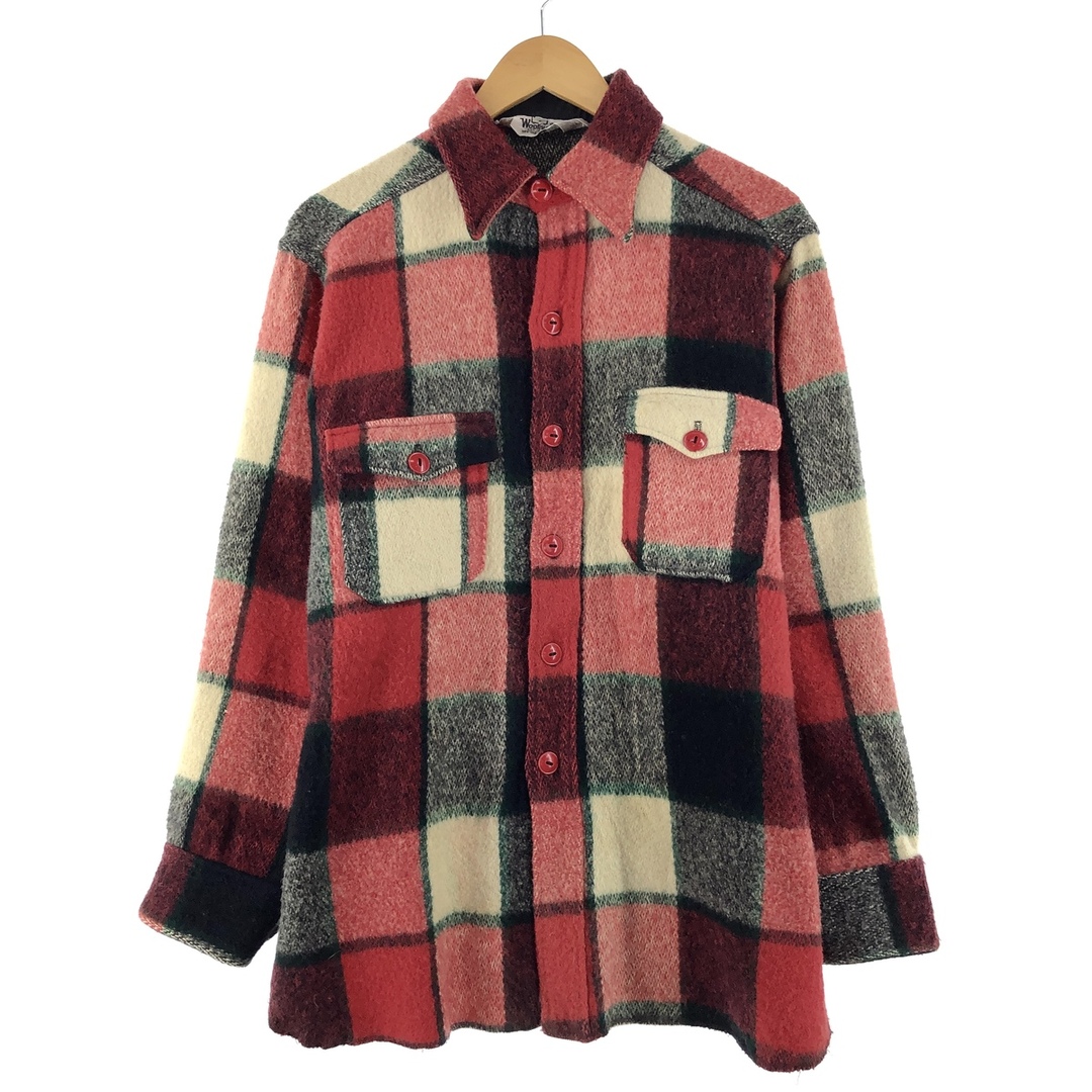 70年代 ウールリッチ WOOLRICH チェック柄 ウールシャツ メンズL ヴィンテージ /eaa366662