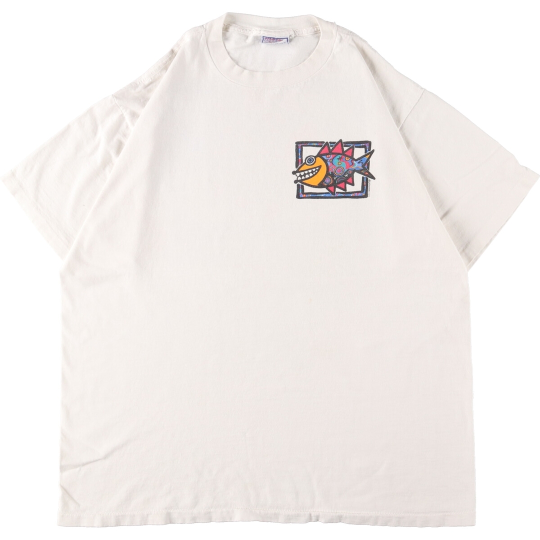 90年代 All Sport 両面プリント 魚柄 アニマルプリントTシャツ USA製 メンズL ヴィンテージ /eaa363486