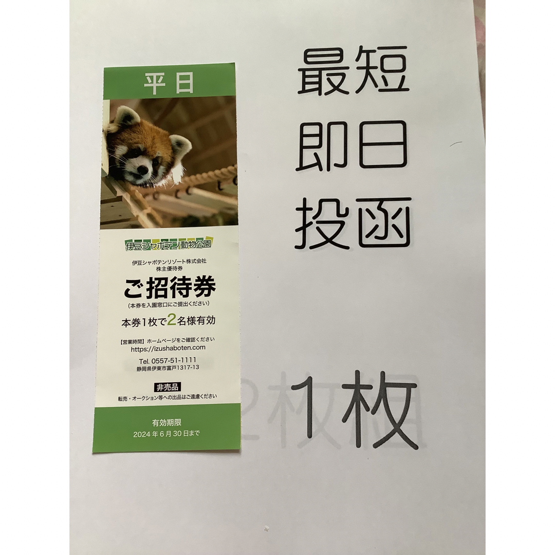 伊豆シャボテン公園チケット全日組み合わせ『写真の物を送ります 伊豆シャボテン公園チケット全日組み合わせ『写真の物を送ります