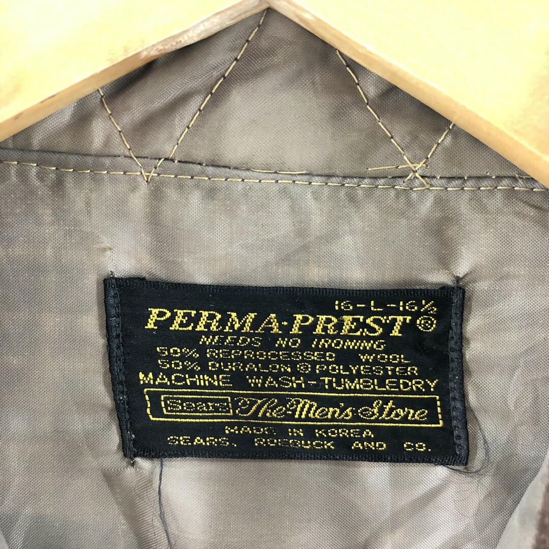 シアーズ Sears PERMA-PREST チェック柄 ウールシャツ メンズL /eaa367009 2