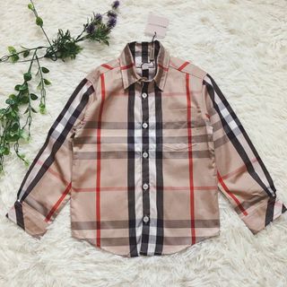 タグ付き未使用品】BURBERRY キッズ メガチェック シャツ-