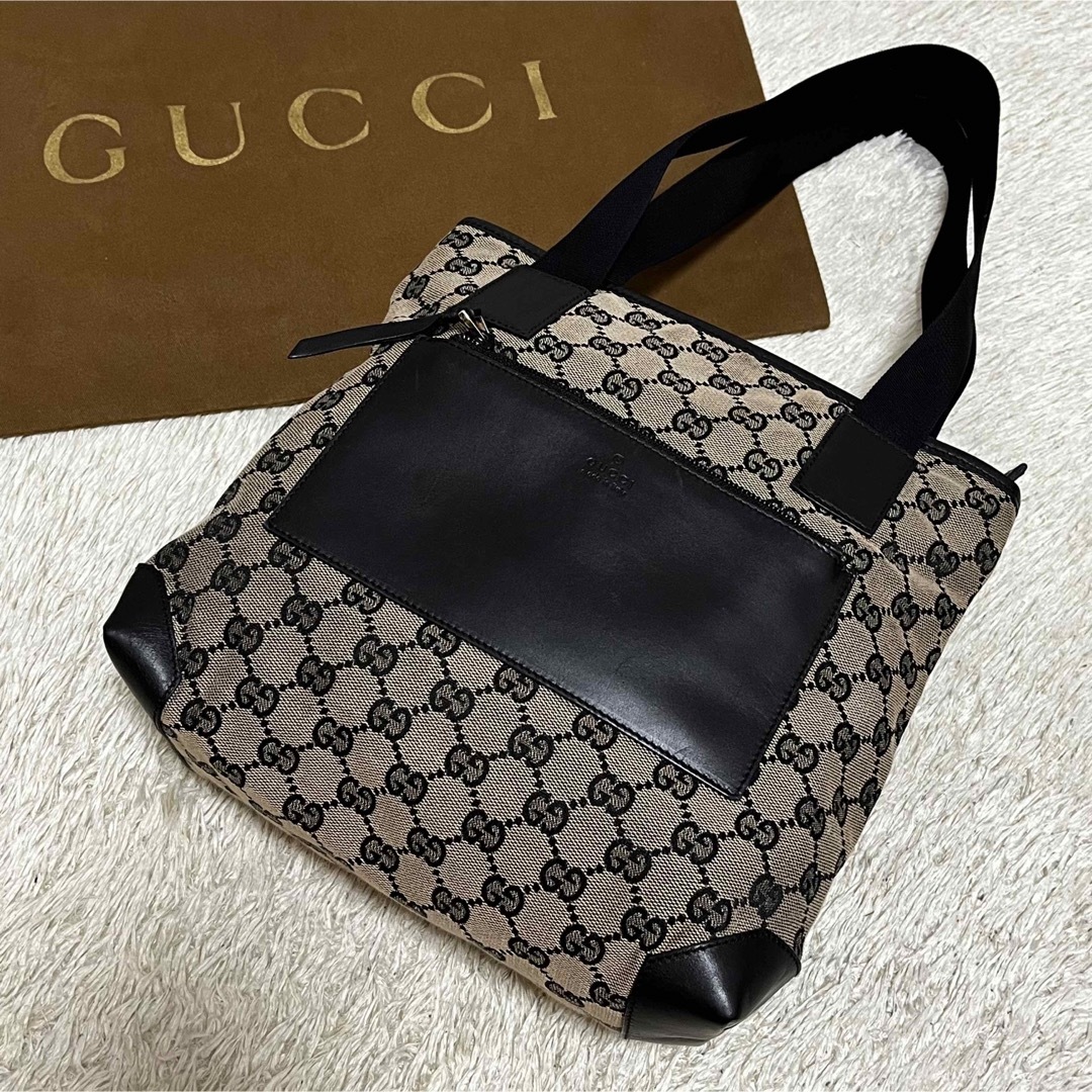 気質アップ 良品✨GUCCI グッチ GGキャンバス トートバッグ 肩掛け A4