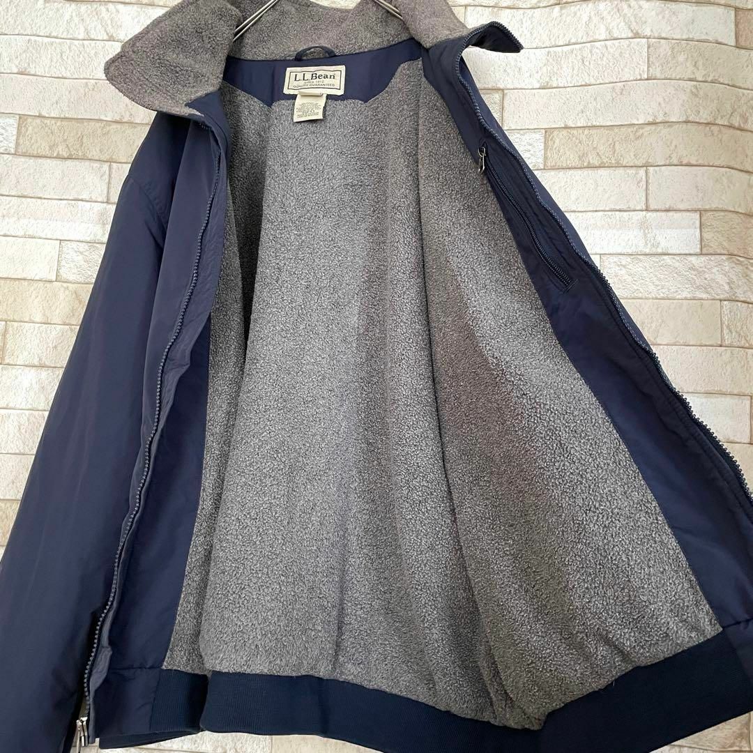 エルエルビーン ウォームアップジャケット フリース 刺繍 シンサレート 紺 XL