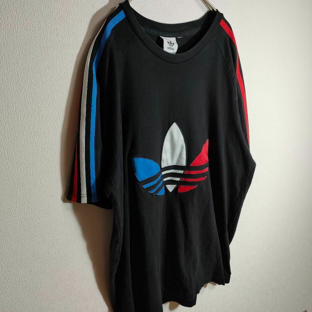 【adidas アディダス】ロゴプリントTシャツ（L）トリコロール トリコカラー