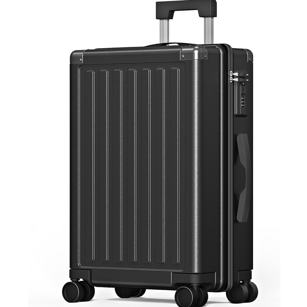 スーツケース キャリーバッグ耐衝撃 旅行出張機内持込 ファスナーBlack Sスーツケース/キャリーバッグ