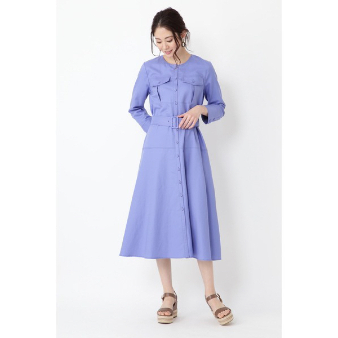 JILLSTUART(ジルスチュアート)の美品 JILLSTUART Endy ROBE ノーカラーシャツワンピース レディースのワンピース(ひざ丈ワンピース)の商品写真