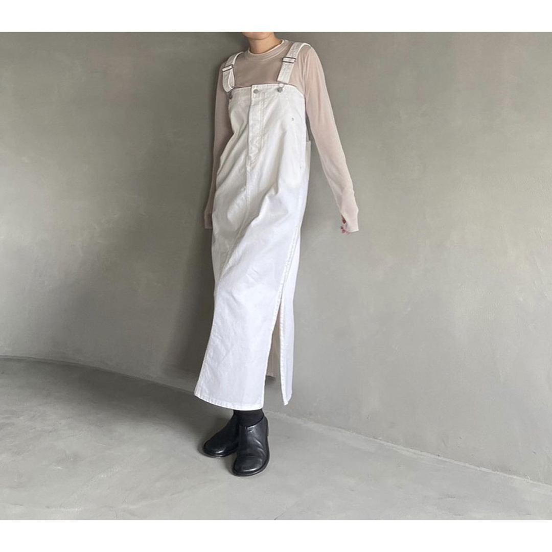 etre tokyo×EDWINコラボ デニムハイライズサススカート M 白 - ロング