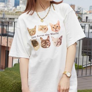 ダブルクローゼット(w closet)の最終値下げw closet キャットプリントTシャツ(Tシャツ(半袖/袖なし))