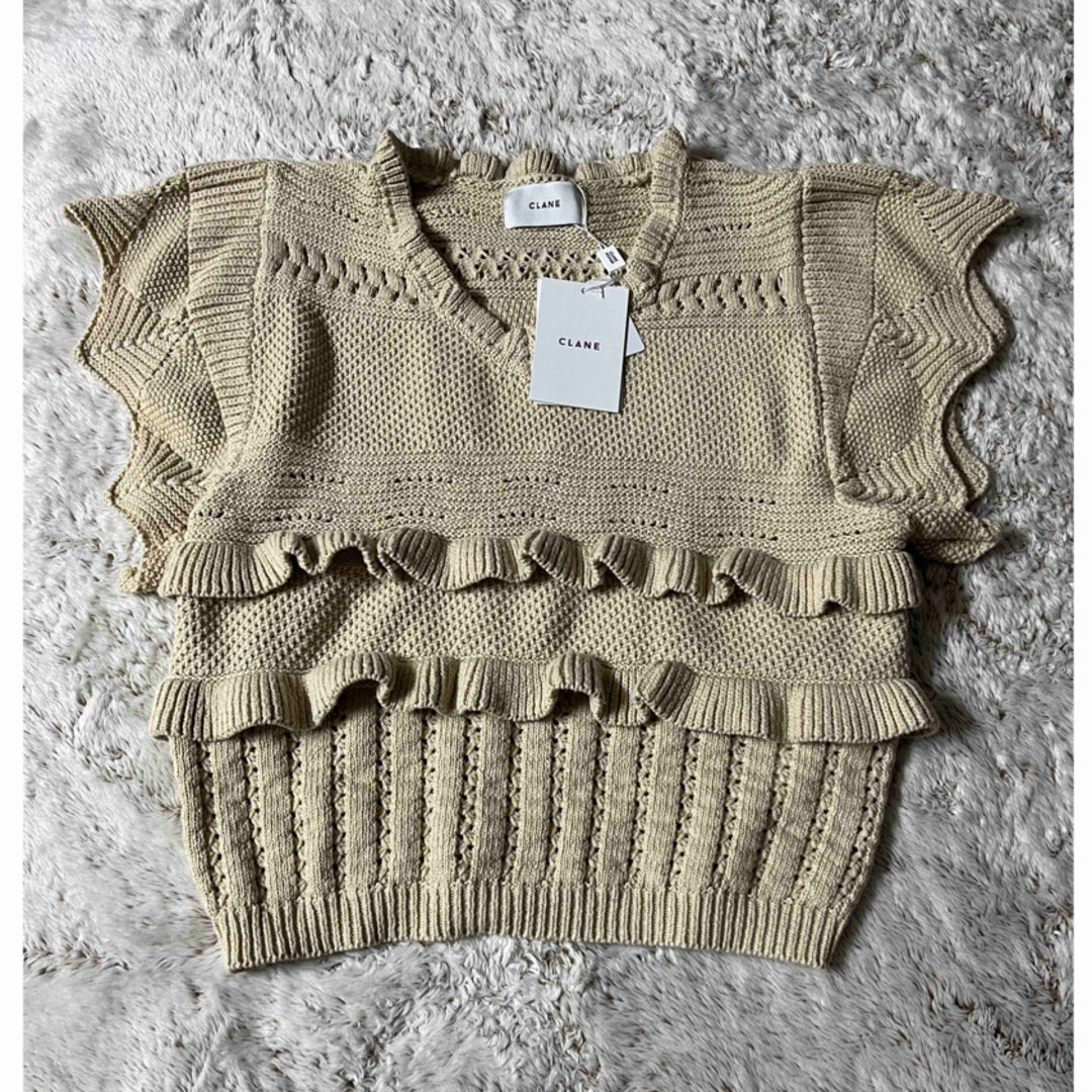 CLANE - CROCHET FRILL KNIT TOPSの通販 by NATSU SHOP｜クラネならラクマ