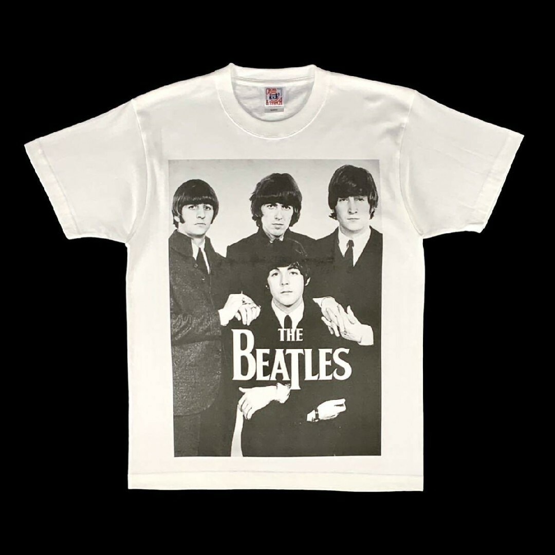 新品 ビッグ プリント BEATLES UKロック バンド メンバー Tシャツ