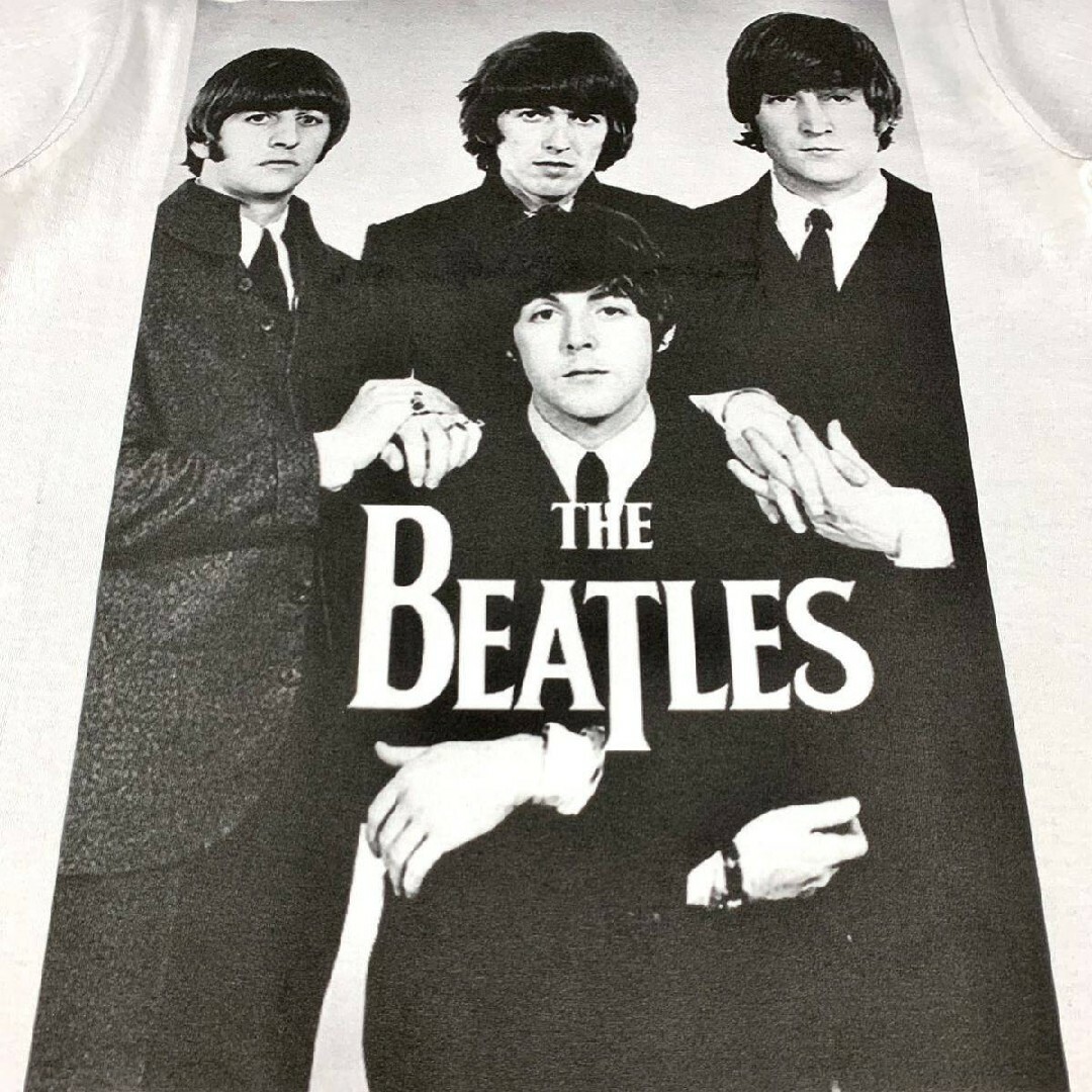 新品 ビッグ プリント BEATLES UKロック バンド メンバー Tシャツ