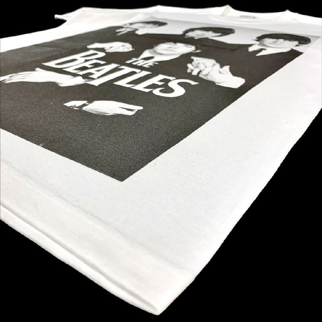 新品 ビッグ プリント BEATLES UKロック バンド メンバー Tシャツ